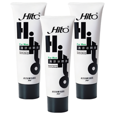 HiTO 伊的 清涼按摩男性洗面乳 清涼冰麝香 120g 深層清潔臉部肌膚, 120ml, 3條