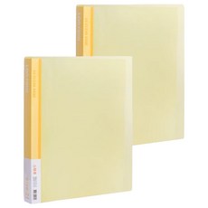 Lan CHYn 連勤牌文具 PP 果凍色系60入資料簿 LC-60JL Y, 2本, 黃色