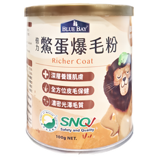 BLUE BAY 倍力 鱉蛋爆毛粉 Richer Coat 深層養護肌膚 濃密光澤毛質, 皮毛保健, 100g, 1罐