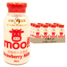 台農乳品 草莓保久乳飲品, 200ml, 24瓶