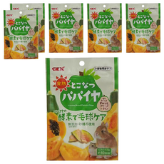 GEX 冷凍乾燥完熟木瓜, 無添加砂糖, 酵素毛球護理, 小動物零食, 5g, 6包