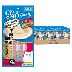 INABA CIAO 啾嚕 肉泥, 下尿道保健配方 雞肉, 56g, 18袋