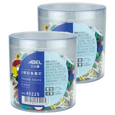 ABEL 力大牌 彩色圖釘 2號 700個 - 辦公室、學校、家庭適用, 2盒