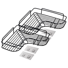 免鑽孔浴室廚房三角置物架, 無痕黏貼, 穩固耐重, 鏤空瀝水, ZS13, 2組