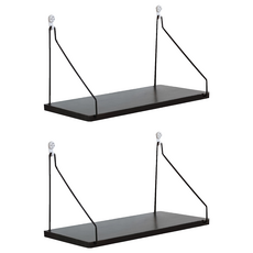 一字牆上置物架, 黑色, 2個