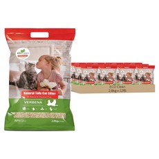 ECO Clean 天然草本 輕質型豆腐貓砂, 2.8kg, 12包, 馬鞭草