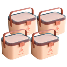 EDISH 北歐風多功能小藥箱, PP材質, 光滑, 居家必備, 舒適手把, 安全卡扣, 4個