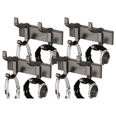 HOUDER 太空鋁活動排鉤 2勾, 4個, 槍灰色