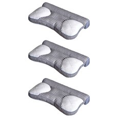 J-bedtime 床寢時光 反牽引護頸枕 Q9792-1, 43 x 60 x 10cm, 條紋灰, 3個