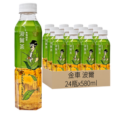 金車 波爾 無糖綠茶 清新自然茶味, 580ml, 24瓶