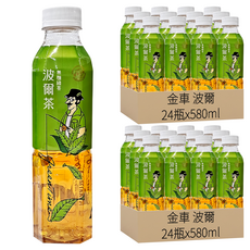 金車 波爾 無糖綠茶 清新自然茶味 健康好選擇, 580ml, 48瓶