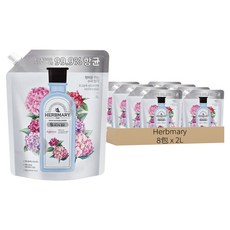 Herbmary 草本衣物柔軟精補充包 繡球花香, 2L, 8包