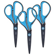 ABEL 力大牌 3D魔利剪 氟素防沾黏剪刀 7吋 辦公文具首選 左右手通用設計 輕鬆剪裁不沾黏, 藍色, 3支