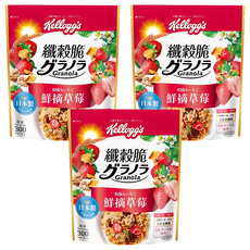 Kellogg's 家樂氏 Granola 纖穀脆 鮮摘草莓, 300g, 3包