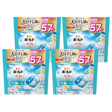 Bold 日本原裝進口 4合1洗衣球 清淨花香 藍色, 57顆, 4袋