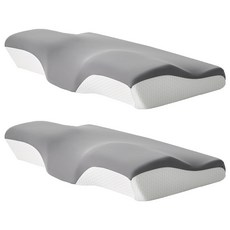 J-bedtime 床寢時光 3D釋壓止鼾蝶型枕 涼感款 Q9796M-1 60 x 35 x 7~13cm 灰色 改善睡眠, 2個