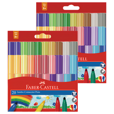 FABER-CASTELL 輝柏 JUMBO連接筆 粗, 20色, 2盒
