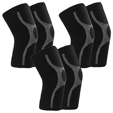 a-zeal-高效能石墨稀專業運動護膝 x設計/彈力加壓/保暖 spa02 黑色 xlp0, XL, 3雙