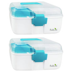 Fullicon 保健醫藥箱, 多格分層設計, 活動式層板, 透明上蓋, 7公升, 2個
