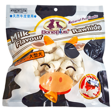 Boneplus 天然潔牙牛皮骨結 Set 2.5 inch, 牛奶, 190g, 1包