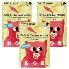 Cat's taste 貓可滋味 幼貓幕斯, 3包, 鮪魚 + 雞肉, 70g