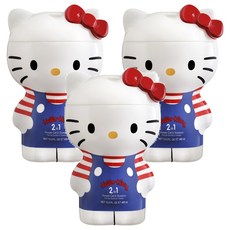 AIR-VAL Hello Kitty 凱蒂貓 2合1沐浴洗髮精 限量收藏版, 400ml, 萌Q瓶身, 3瓶