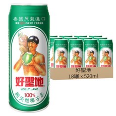 好聖地 100%純天然椰子水, 520ml, 18罐