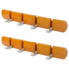 Axis 艾克思台灣製雅楓原木可收式壁用掛勾4勾 金檀色 壁掛衣帽架, 2個