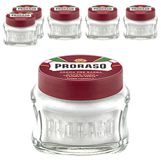 PRORASO 紅標 鬍前軟化膏 滋潤檀香 深層滋潤 100ml, 6罐