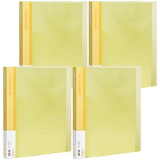 Lan CHYn 連勤牌文具 PP果凍色系40頁資料簿 LC-40JL 黃色, 4個