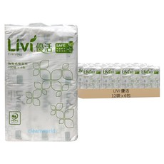 LIVI 優活 抽取式衛生紙 130抽, 6包, 12袋