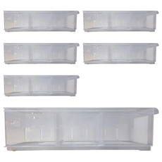 KEYWAY 聯府 Fine隔板整理盒附輪 7.3L, LF-1004, 6個