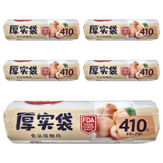 Maryya 美麗雅 厚實保鮮袋, PE材質, 用於熟食包裝, 可冷凍儲藏, 耐高溫 110°C, 耐低溫 -60°C, 中(28 x 22cm), 410入, 5個