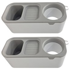 FAmILyLIFE 生活 無痕壁掛洞洞板專用 吹風機架置物架 26 × 11 × 8cm, 簡約白, 2個