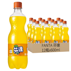 FANTA 芬達 橘子汽水, 600ml, 12瓶