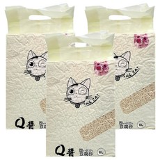Q醬 破碎型豆腐砂 真空包 6L 3包 - 快速吸水 天然無毒貓砂, 櫻花