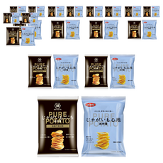 KOIKEYA 湖池屋 PURE POTATO 純粹薯 中元佳節福箱, 6包入 整箱販售, 松露干貝 x 3包 + 極品岩塩 x 3包, 6盒
