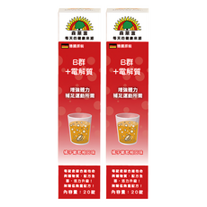 SUNLIFE 森萊富 B群+電解質發泡錠 橘子葡萄柚口味, 20顆, 80g, 2盒