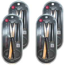 Raymay 藤井 優質筆式超強力剪刀, PENCUT premium, 黑色, 4支