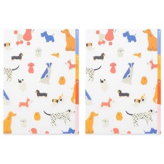 日本 MIDORI 3層資料夾 A4, 小狗(35480), 2個