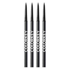 COLORKEY 玩妝持久防水眼線膠筆 曜石黑 防水不暈染 柔滑顯色 輕鬆打造精緻眼妝, 4支