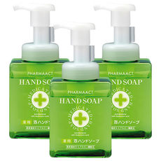 KUMANO 熊野油脂 Pharmaact 藥用泡沫慕絲洗手乳，含玻尿酸，清新花香, 250ml, 3瓶