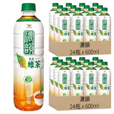 濃韻日式綠茶 無糖, 600ml, 48瓶
