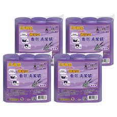 加連潔 綁提式 香氛清潔袋 大 薰衣草 3捲, 45L, 4包