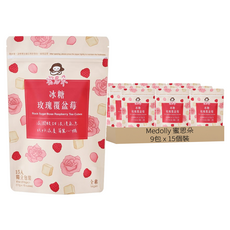 Medolly 蜜思朵 冰糖玫瑰覆盆莓磚, 17g, 15個裝, 9包