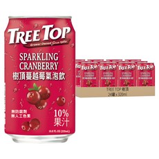 TREE TOP 樹頂 蔓越莓氣泡飲 鋁罐, 320ml, 24罐