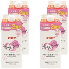 pigeon 貝親 沐浴慕斯 補充包 粉色花香, 800ml, 4盒