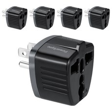 PowerSync 包爾星克 萬國轉換台灣3P插頭 TYAD0, 4.3cm, 黑色, 5個