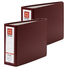 Lan CHYn 連勤牌文具 精裝二孔1.5吋D型資料卡夾, 紅色, 2個