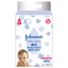 Johnson's 嬌生 嬰兒純水柔濕巾 一般型 3包 Set，低敏, 無酒精, 柔軟細緻, 1袋